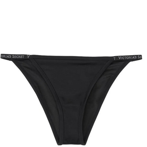 New VICTORIA SECRET Malibu Fabulous Logo Strap Swim Bottoms Black large - Picture 5 of 7